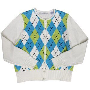 VINTAGE Women's MARISA‎ CHRISTINA 90's Argyle Cardigan | Size M